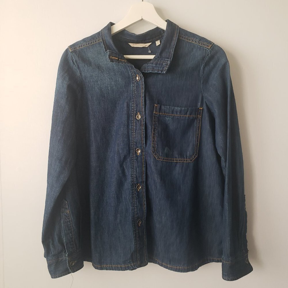 Soft Surroundings Peggy Denim Shirt Top size XS